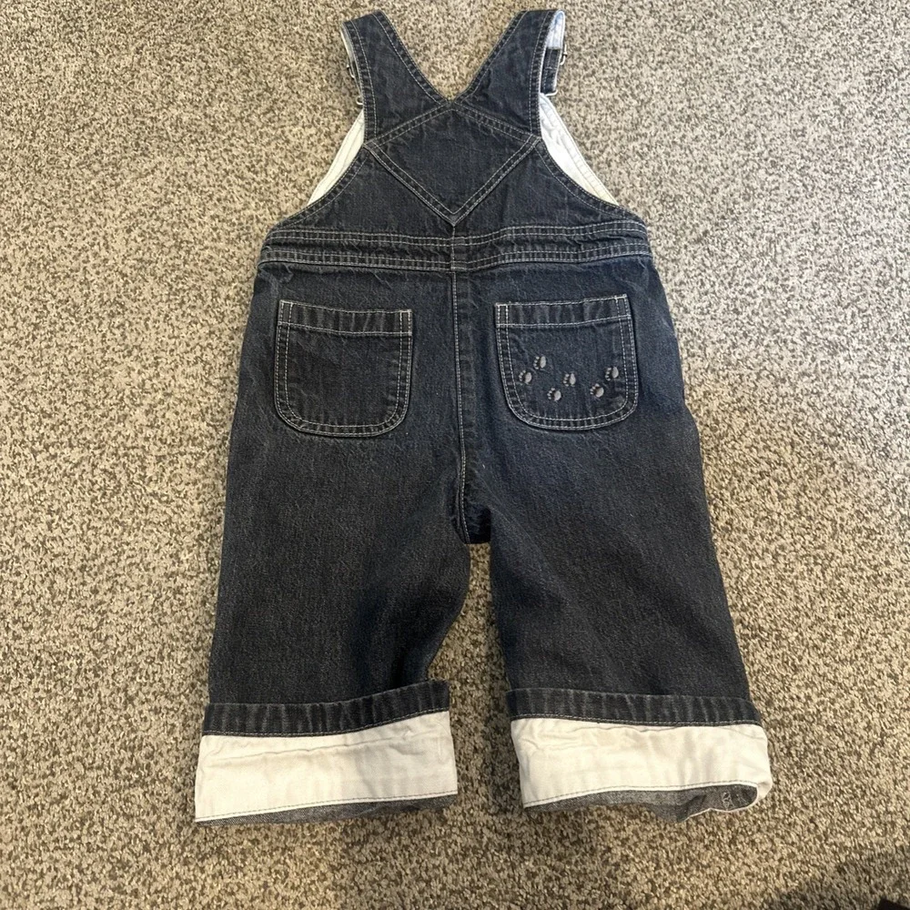 Gymboree Jean Denim‎ Overalls With Polar Bear Patch 12-18 Months
